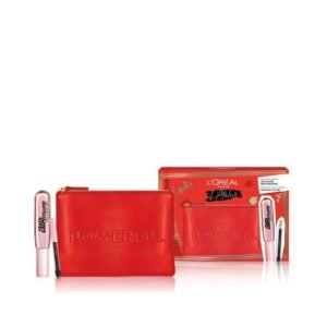 Комплект Atelier Kit L'Oreal Paris: Спирала Air Volume черна 9.4 мл + молив за очи Kajal Paradise 1.2 г + текстилна чантичка за грим червена