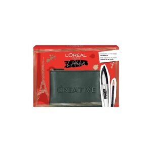 Комплект Atelier Kit L'Oreal Paris: Bambi Eye Lash Defining Mascara Extra Black 8.9 мл + Paradise молив за очи Kajal 1.2 г + текстилна чантичка за грим черна