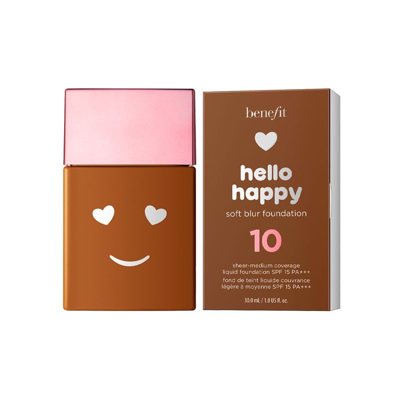 Benefit Hello Happy Soft Blur матов финиш течен фон дьо тен 10 Deep Warm SPF 15 30 мл