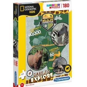 Clementoni National Geographic Kids Експедиция сред дивата природа Пъзел Унисекс 7+ години 180 части