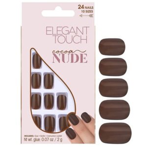 Комплект Elegant Touch Телесен цвят Squoval Изкуствени нокти Какао 24 бр.