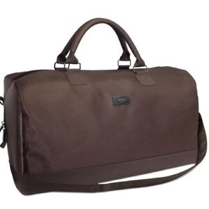 Hugo Boss Сако Синтетична кожа Текстилна чанта Чанта за уикенда Тъмнокафява 50 x 18 x 31 см