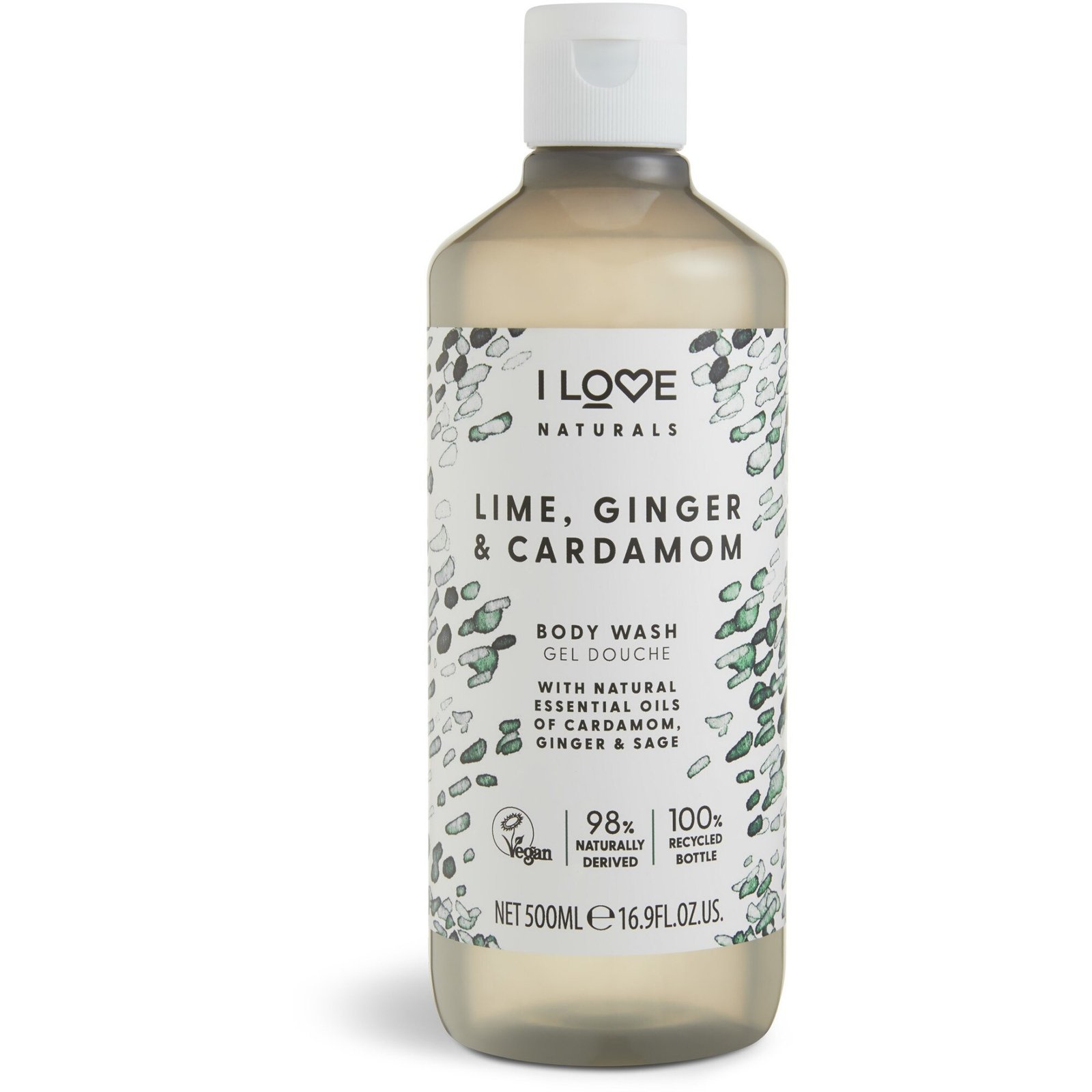 I Love Naturals Collection Веган Подхранващ Лайм Джинджифил и Кардамон Душ гел 500 мл