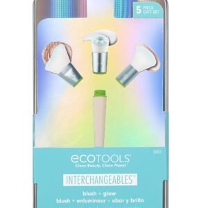 Комплект сменяеми части EcoTools: Сменяеми части Четка за фон дьо тен + Сменяеми части Разнасяне Четка за руж + Сменяеми части Сгъваема четка Четка за руж