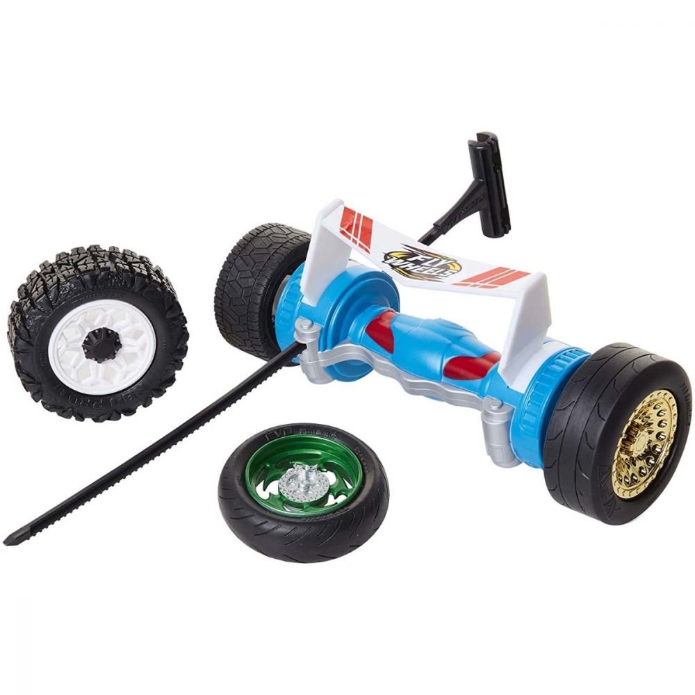 Jakks Pacific 4 гуми + турбо изстрелвател Jakks Pacific летящи колела сини за момчета