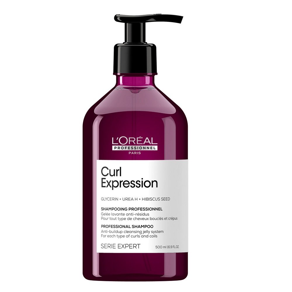 L'Oreal Professionnel Serie Expert Curl Expression Глицерин + Урея H + Семена от хибискус Шампоан за коса Против натрупване 500 мл