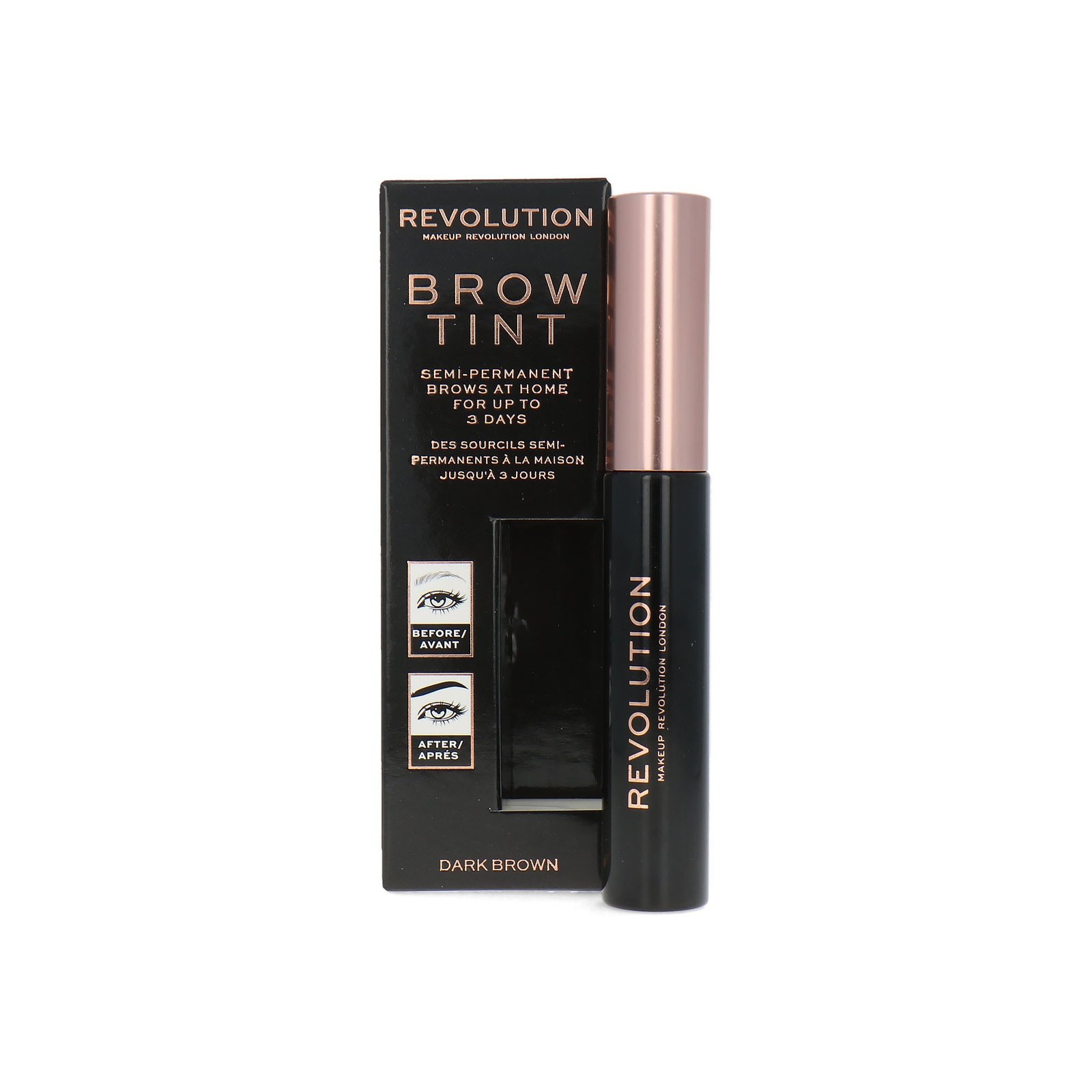 Makeup Revolution Brow Tint Гел за вежди Тъмнокафяв 6 мл