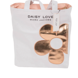 Marc Jacobs Daisy Love Canvas текстилна чанта голяма чанта тип „тоут“ бяла/златна за жени 16 x 15 x 4 см