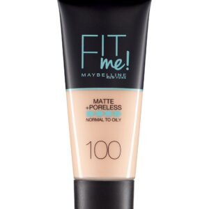 Maybelline Fit Me Matte + Poreless течен фон дьо тен 100 цвят топъл слонова кост 30 мл