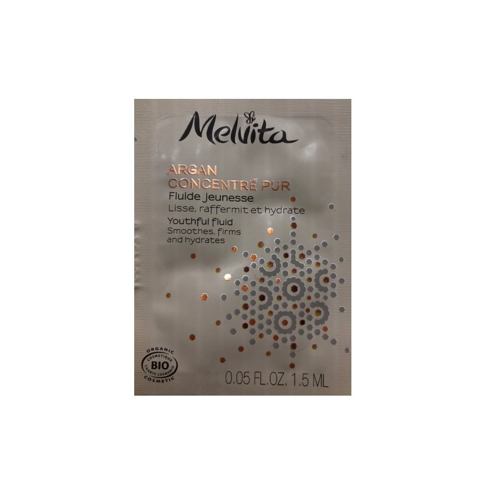 Melvita Argan Concentre Pur арганово масло и екстракт от арганова пулпа изглажда/стяга и хидратира дневен флуид за лице 1.5 мл *Мостра