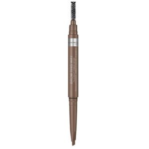 Rimmel London Brow This Way двустранно оформен кремообразен молив за вежди 002 средно кафяв 2.4 г