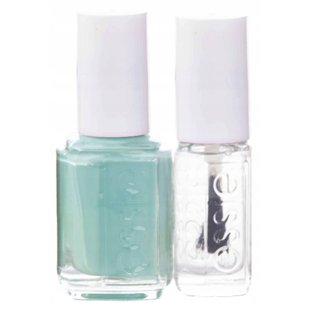 Комплект Essie: Лак за нокти Nail Enamel Vegan Glossy Shine Finish 99 Mint Candy Apple 13.5 мл + Грижа за ноктите - Good To Go Топ лак Лак за укрепване на ноктите 5 мл