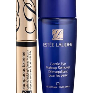 Комплект Extreme Lashes Estee Lauder: Нежен лосион за премахване на грим за очи 30 мл + Sumptuous Extreme водоустойчива обемна спирала черна 2.8 мл
