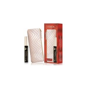 Комплект L'Oreal Paris: Текстилна чантичка за грим крем + Voluminous X5 Спирала за обем Екстра черен цвят 7.5 мл