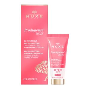 Комплект Nuxe: Creme Prodigieuse Boost мултикоригиращ крем за лице 40 мл + Creme Prodigieuse Boost възстановяващ нощен балсам за лице 15 мл