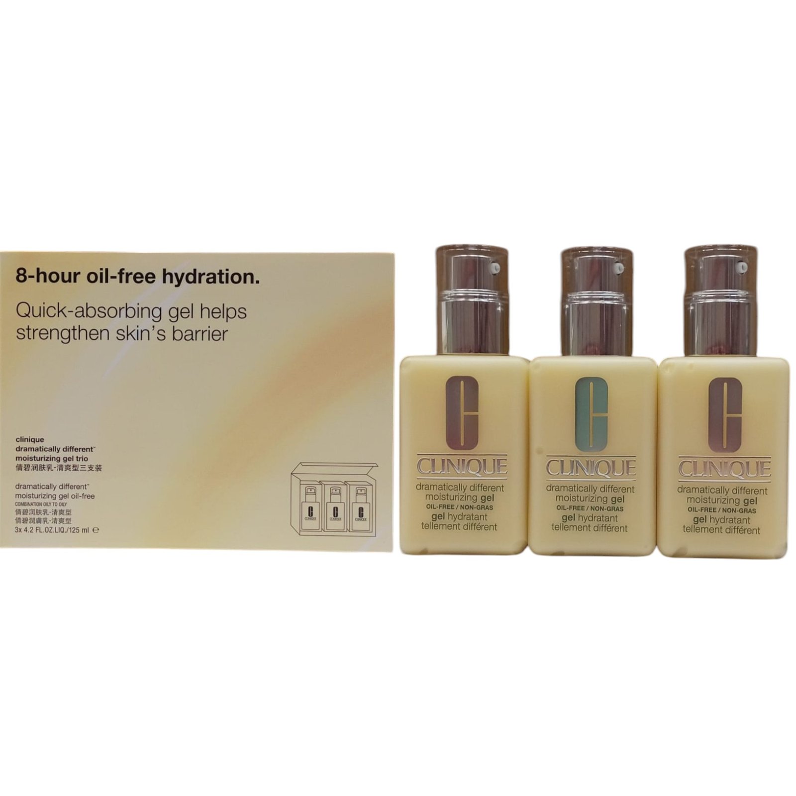 Комплект Trio Clinique Dramatically Different Face Care Без парабени Хидратиращ Дневен и Нощен Гел За лице 3 бр. 125 мл
