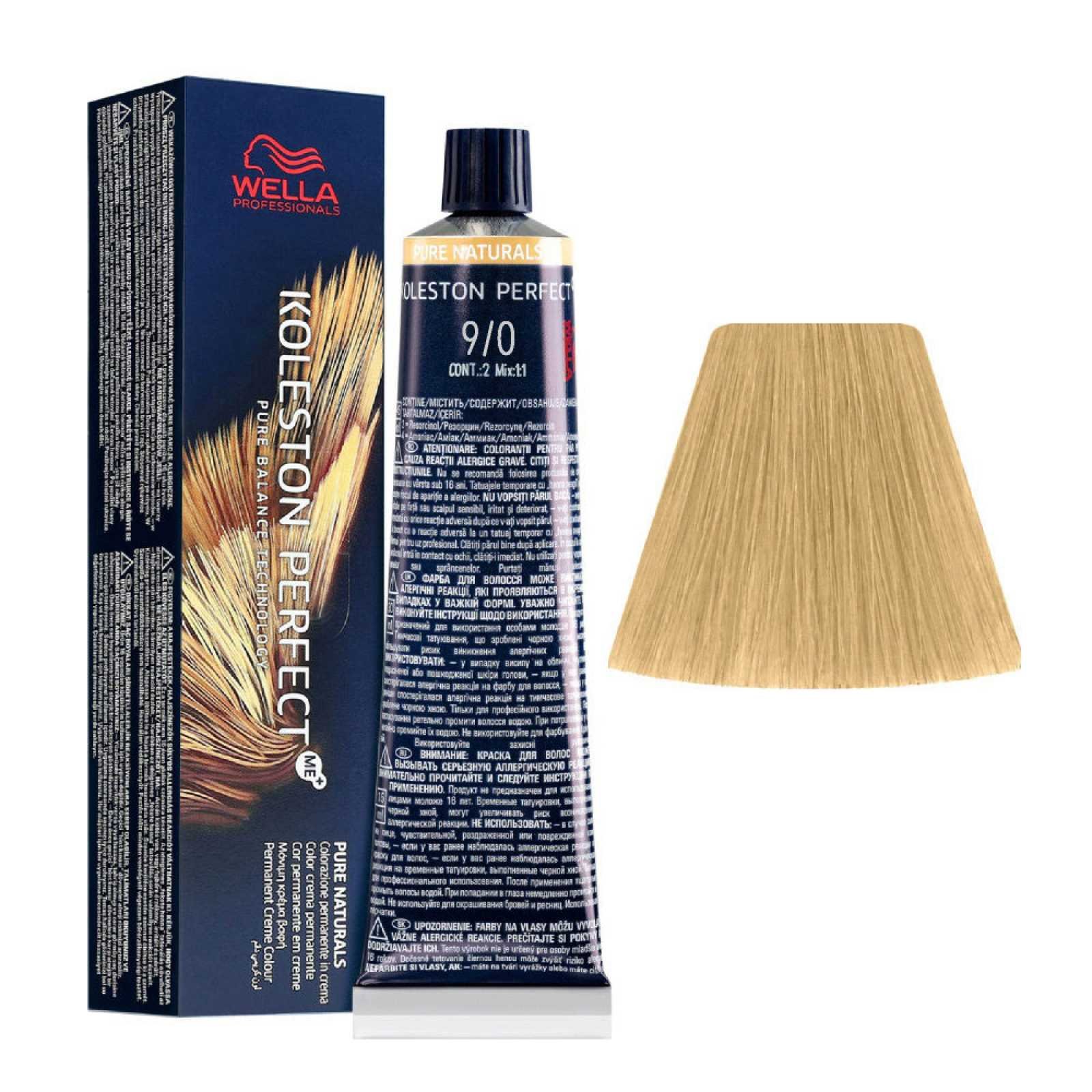 Wella Professionals Koleston Perfect Me+ перманентна боя за коса 9/0 Най-светло естествено русо 60 мл