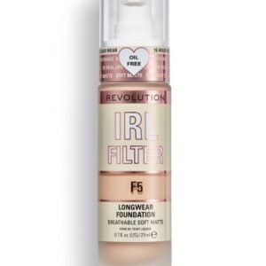 Makeup Revolution IRL Filter Без мазнини Дълготраен Кремообразен фон дьо тен F5 23 мл