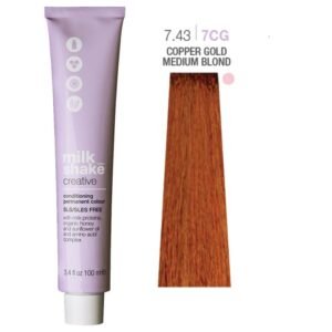 Milk Shake Creative без SLS/SLES перманентна боя за коса 7.437CG средно медно златисто русо 100 мл