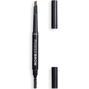 Relove By Revolution Power Brow Double-Ended кремообразен молив и четка за вежди 2 в 1 тъмнокафяв 0.3 г