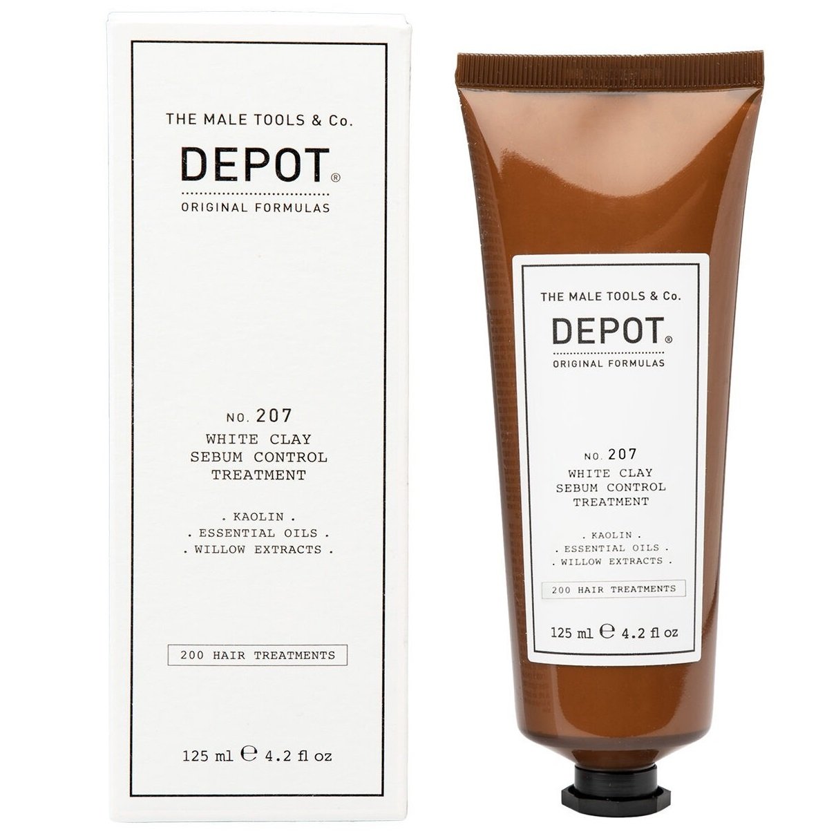 Depot 200 процедури за коса № 207 Каолин крем-маска за скалп за регулиране на прекомерния себум 125 мл