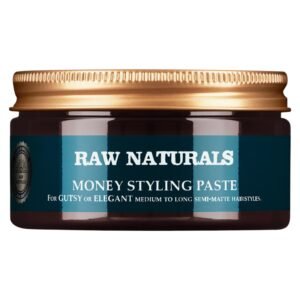 Raw Naturals Стилизираща паста за коса Money Без парабени Стилизираща паста за коса Силна фиксация Средна до силна Коса 100 мл
