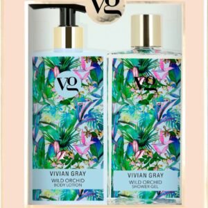Комплект Vivian Gray: Wild Orchid почистващ и хидратиращ душ гел за всички типове кожа 350 мл + Wild Orchid хидратиращ лосион за тяло 350 мл